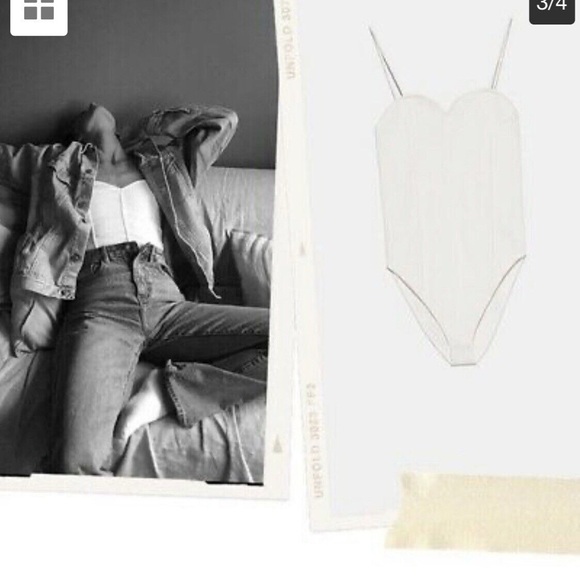 Zara Women Ecru Knitted Bodysuit  - Size M - Cream - Picture 5 of 5